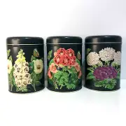 Madame Treacle Midnight Botanical Set 3 Round Canisters 10.5cm Diameter x 14.4cm