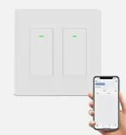 Smart WiFi Light Switch 2 Gang Compatible With Alexa Google & SmartThings