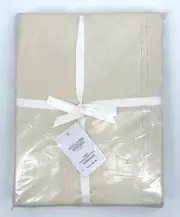 NEW Williams Sonoma 7518921 Linen Double Hemstitch Tablecloth Cream 70x126 ivory