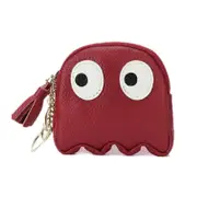 Women Genuine Leather Cartoon Zip Coin Bag Zipper Wallet Purse - Wine Red