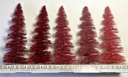 CYNTHIA ROWLEY Bottle Brush Christmas Trees (5) RED PINK NIB