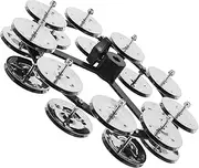 Yardwe Cymbal Hihat Tambourine Double Row Drum Accessory for Drum Set Professional Percussion Instrument with Durable Jingles for Beginners and Experts Enhance Rhythm