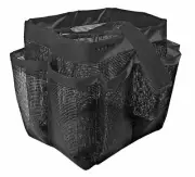1pc Mesh Shower Bathroom Basket Bag Quick Dry Breathable Tote Black