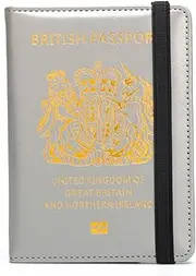 [CHUAN boutique] British Passport Holder with Straps, Multiple Card Slots, Ticket Holder, Leather Travel Passport Holder, Anti-Magnetic