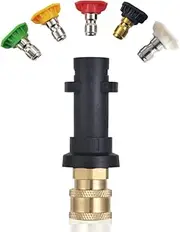 TopHomer Pressure Washer Adapter, 1/4" Quick Connect Female Fitting with 5 Nozzles, Compatible with Karcher K2 K3 K4 K5 K6 K7, High Pressure Washer Accessories
