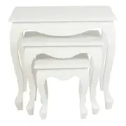 Centrum Furniture Queen Anne Nesting Table - Set of 3 - White