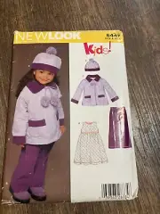 NEWLOOK Pattern- 6447- Hat, coat, dress and pants- size .5-4- UNCUT