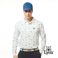 在飛比找Yahoo奇摩購物中心優惠-【Lynx Golf】男款吸濕排汗機能滿版波浪線圓形LOGO