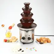 4 Tiers Mini Luxury Chocolate Fondue Fountain Machine Waterfall Stainless Steel