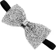 [ROMISBABA] Men Rhinestone Bow Tie Pre Tied Elegant Bowtie for Weddings Parties Prom Sparkling Design with Durable and Rhinestone Accents Eye Catching Accessory for Bridegroom and Special