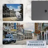 在飛比找Yahoo!奇摩拍賣優惠-滑鼠墊老建筑港風鼠標墊超大3D復古城市香港街電腦桌墊鍵盤墊學