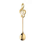 Stainless Steel Musical Notes Coffee Milk Teaspoon Ice Cream Spoon - Gold