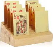 Wooden Card Deck Holder Sloped Design Playing Card Stand for Easy Access for Seniors Adults Construction for Card Games Gaming Accessory
