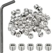 uxcell 1/4-28x3/16 Internal Hex Socket Set Grub Screws, 50 Pcs 304 Stainless Steel Cup Point Set Screw with Hex Key Wrench for Door Handles Bathroom Fixtures