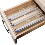 3-In-1 Acrylic Kitchen Drawer or Wall Mount Foil/Cling Wrap/Wax Paper Dispenser