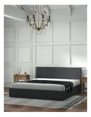 [Milano Decor] Milano Luxury Gas Lift Bed with Headboard in Grey