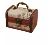 Handmade Retro European Wooden Box Vintage Wooden Treasure Case Decorative Trinket Jewelry Storage Box Old Memory