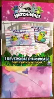 HATCHIMALS Hatchy Friends Forever Let's Hatch Together 1 REVERSIBLE PILLOWCASE