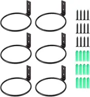 Sivya 6 Pack 4in Flower Pot Holder Ring Wall Mounted Metal Planter Hooks Hangers Wall Bracket