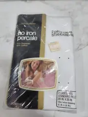 (1) PACK NEW VINTAGE 2-STANDARD WHITE PILLOW CASES JCPENNEY FASHION MANOR