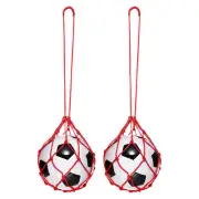 2Pcs Solo Soccer Training Ball Net Fits Ball Size 3 4 5, Red