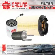 Sakura Oil Air Fuel Filter Service Kit for Skoda Octavia 1Z 75MPi 1.6L Petrol