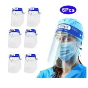 6Pcs Safety Full Face Shield Reusable Washable Protection Face Mask Anti-Splash