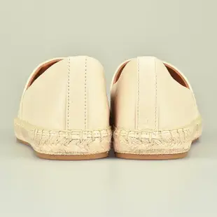 【TORY BURCH】Tory Burch ELEANOR ESPADRILLE 金色LOGO 山羊皮拼接草編鞋(女款/米)