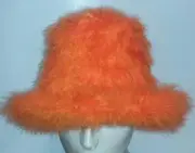 Orange Marabou Feather Foam Costume Top Hat