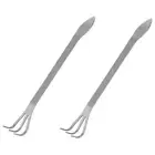 2PCS Stainless Steel Rake with Ergonomic Handles are Suitable for Outdoor1417