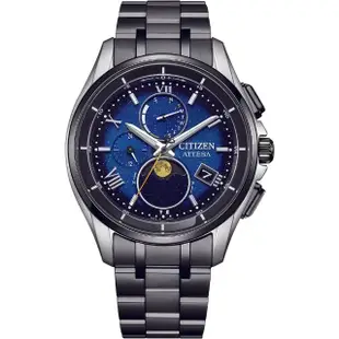 【CITIZEN 星辰】ATTESA 30 週年限量超級鈦 光動能 電波 腕錶 藍色 男錶 手錶 母親節 禮物(BY1007-60L)