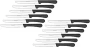 CUISINOX Black Handle Stainless Steel Steak Knives, Set of 12