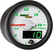White & Green MaxTow Digital 30 PSI Fuel Pressure Gauge