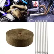 1 Roll Titanium Pipe Header Manifold Exhaust Heat Wrap Tape 20 Ties 2" X 50ft AU