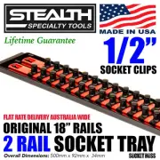 STEALTH 2 x 18" Rail 1/2" Twist Lock Socket Organiser with Tray