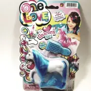 One Love Powder Blue Haired Mane & Tail Unicorn Set With Brush