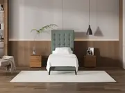 My Style Buttoned Headboard & Drawer Base - Single / Seaglass / Slimline Base