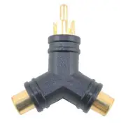 1 pc RCA Male Plug to 2 RCA Female Jack "Y" Audio Splitter Adaptor Convertor