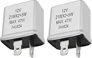 eMagTech 2pcs 2-Pin Indicator Flasher Relay 21WX2+5W Replacement Part SFB114 SFB115 GFU2124 Compatible with Classic Car Mini Compatible with MGB Compatible with Triumph
