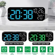 7 inch LED Digital Alarm Clock Temperature Date Bedside Wall Clock Dual Alarms