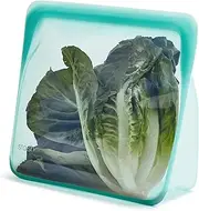 STASHER Stand-Up Reusable Silicone Storage Bag, Freezer bag, Food Container, Mega, 3.07L Aqua 73096