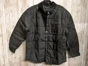 Brixton "Cass" Jacket (Black/Black) Snap Front Quilted Windbreaker