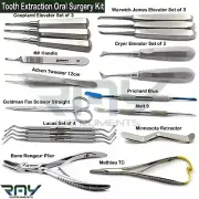 Dental Oral Surgery Kit Tooth Extraction Elevator Bone Curette Forceps Retractor