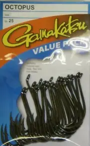 Gamakatsu OCTOPUS BLACK Hooks Size 3/0 AMT100