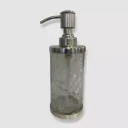 $46 Pigeon & Poodle Brushed Silver Pomaria Soap Pump Glass Dispenser