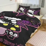 v5612 Bed Sheets Bedding The Anime Hello Kitty Quilt Duvet Cover Set Comforter Cover 3 Pieces Bedding Printed Quilt Cover Set with Pillow Cases Easy