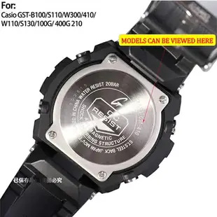 橡膠錶帶適應卡西歐g-shock GST-B100 GST210 GST-S300 GST-S110 GST-S100男