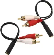 VCE RCA Cables, RCA to 3.5mm Stereo Audio Y Cable 2-Pack, Gold Plated RCA Splitter Compatible for TV,Smartphones, MP3, Tablets, Speakers,Home Theater (8 inch)