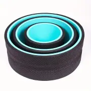 NNETM 3pcs Premium TPE Yoga Stretching Wheel Set(Black)