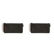 2x Delfonics Marek Canvas Flat Pencil Case Rectangle Storage Pouch 18.5cm Black